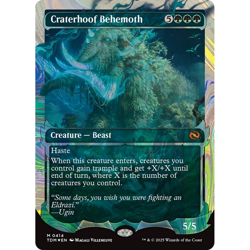 Craterhoof Behemoth (TDM-414) - Tarkir: Dragonstorm: (Showcase) (Borderless) Foil