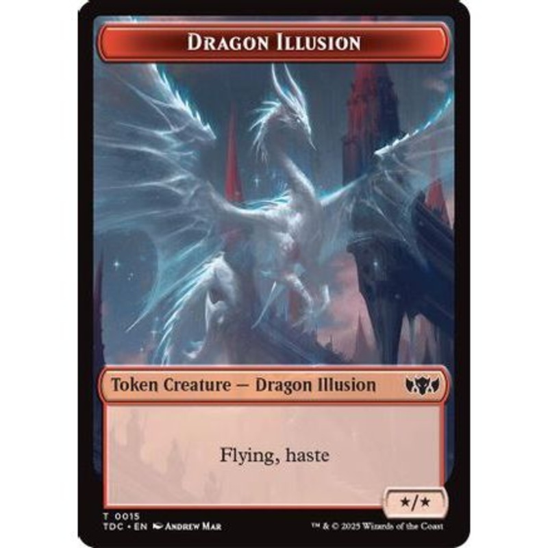 Dragon Illusion // Monk Double-Sided Token (TDC-15 // 3) - Commander: Tarkir: Dragonstorm