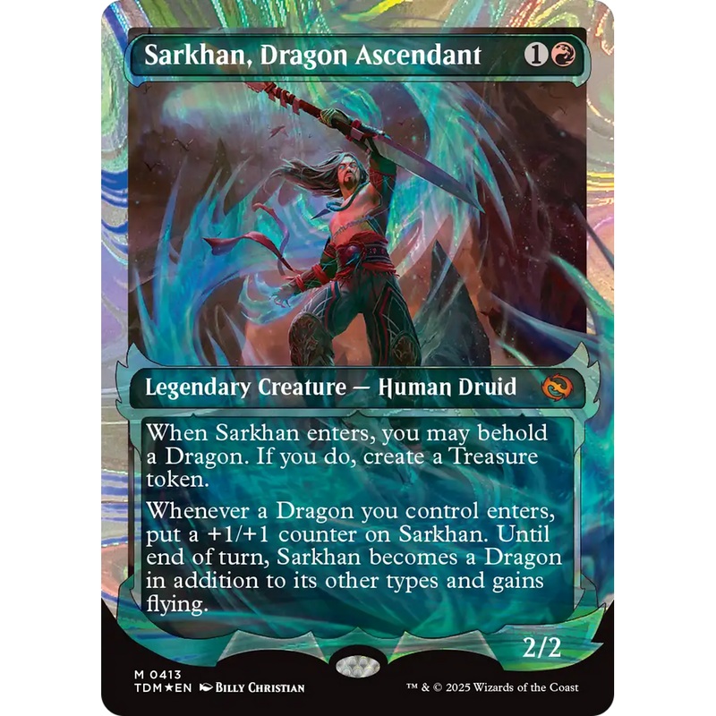 Sarkhan, Dragon Ascendant (TDM-413) - Tarkir: Dragonstorm: (Showcase) (Borderless) Foil