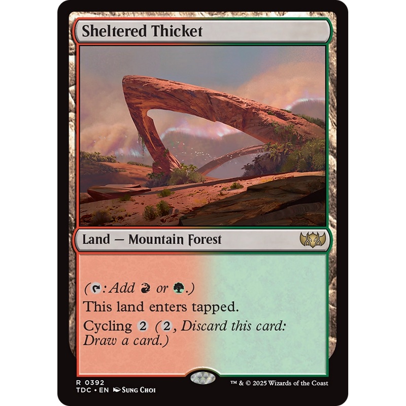 Sheltered Thicket (TDC-392) - Commander: Tarkir: Dragonstorm