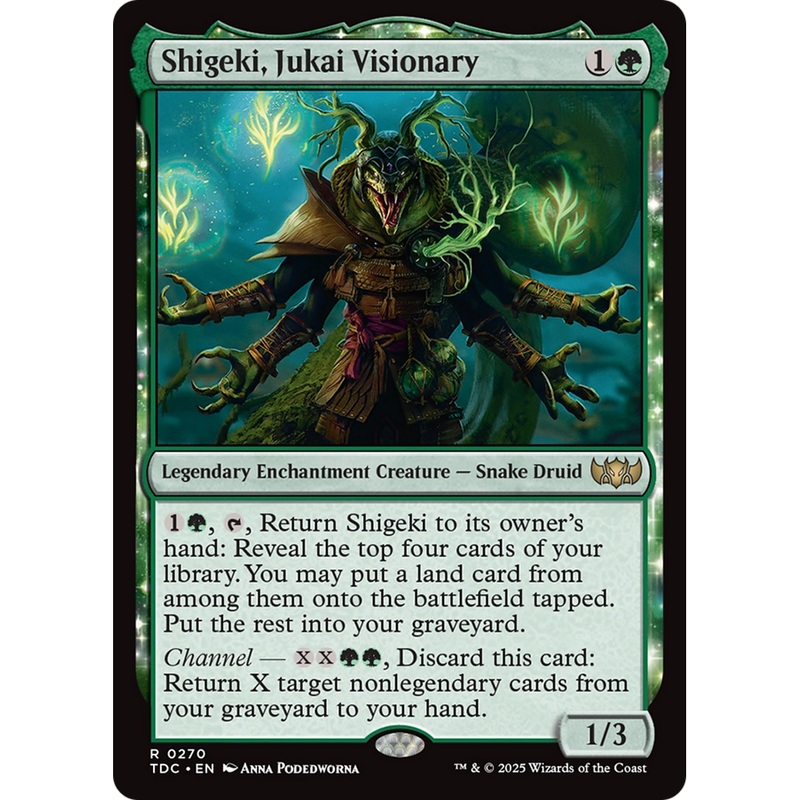 Shigeki, Jukai Visionary (TDC-270) - Commander: Tarkir: Dragonstorm: (enchantment)