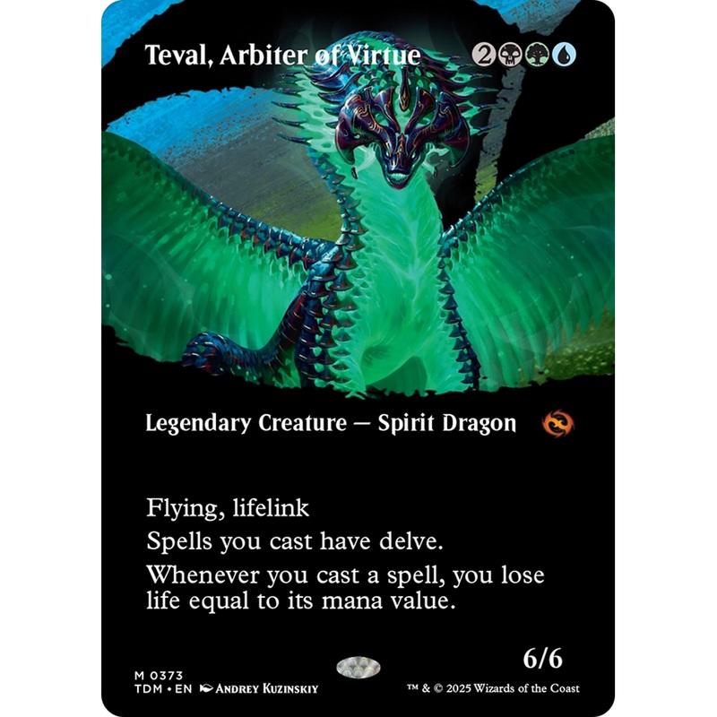 Teval, Arbiter of Virtue (TDM-373) - Tarkir: Dragonstorm: (Showcase) (Borderless) Foil