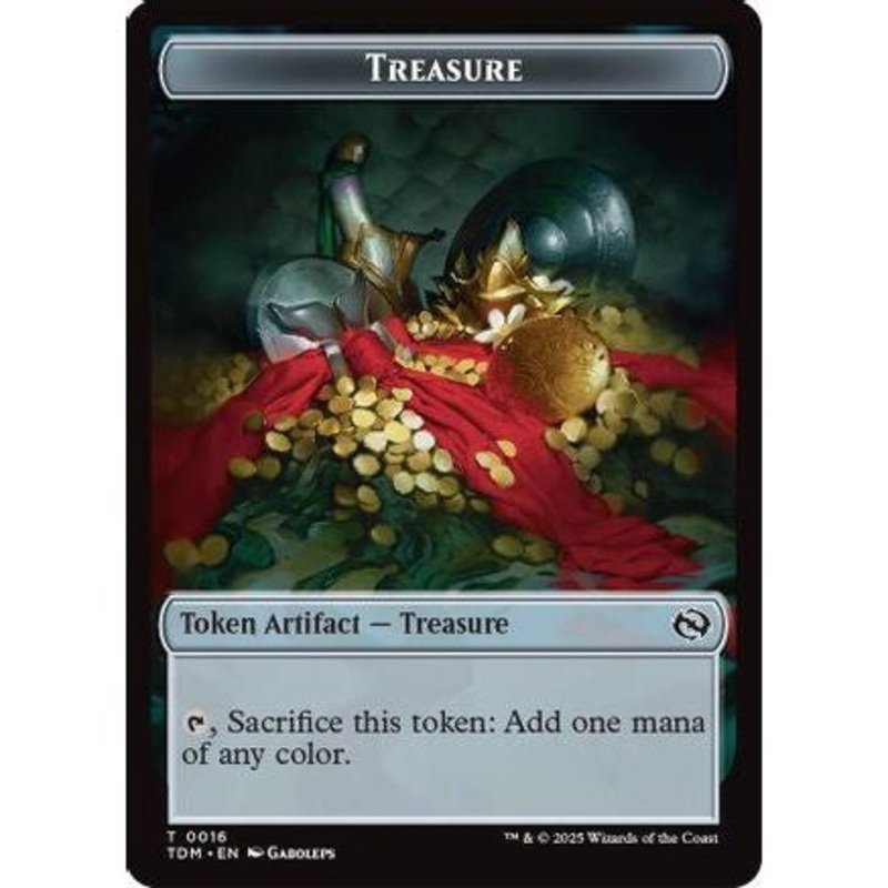 Treasure // Zombie Druid Double-Sided Token (TDC-16 // 10) - Commander: Tarkir: Dragonstorm