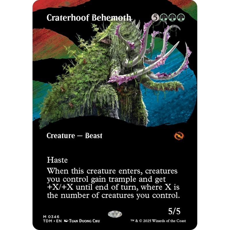 Craterhoof Behemoth (TDM-346) - Tarkir: Dragonstorm: (Showcase) (Borderless) Foil