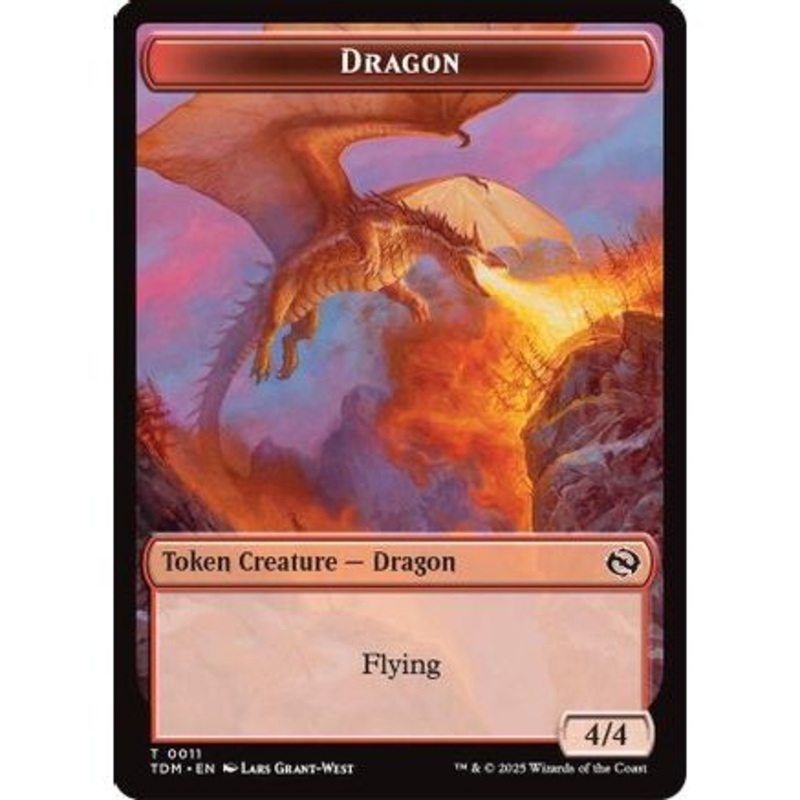 Dragon (0011) // Warrior Double-Sided Token (TDM-11 // 13) - Tarkir: Dragonstorm