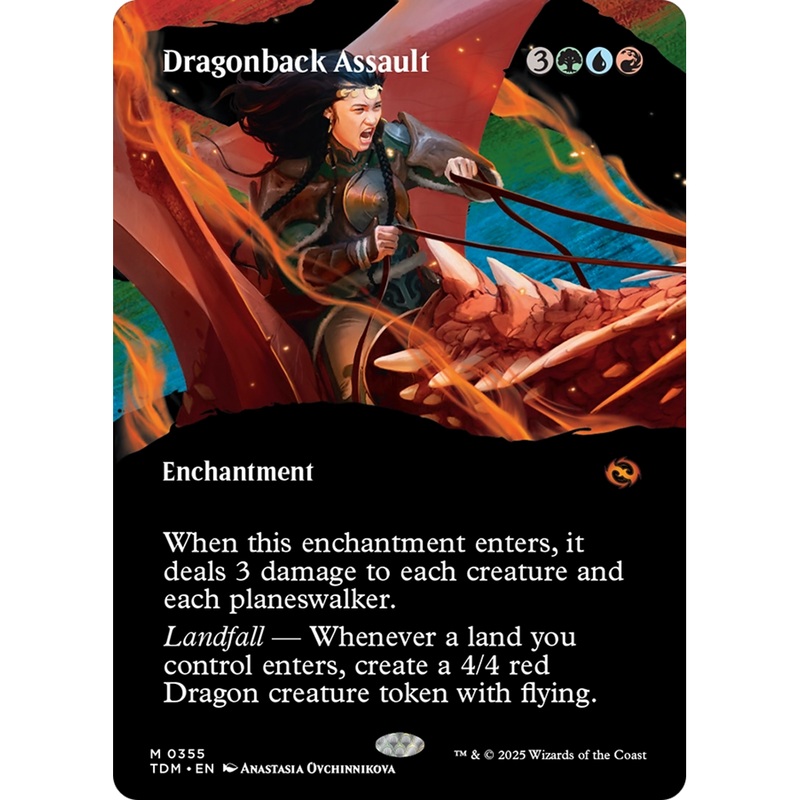 Dragonback Assault (TDM-355) - Tarkir: Dragonstorm: (Showcase, enchantment) (Borderless) Foil