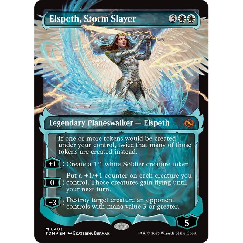 Elspeth, Storm Slayer (TDM-401) - Tarkir: Dragonstorm: (Showcase) (Borderless) Foil