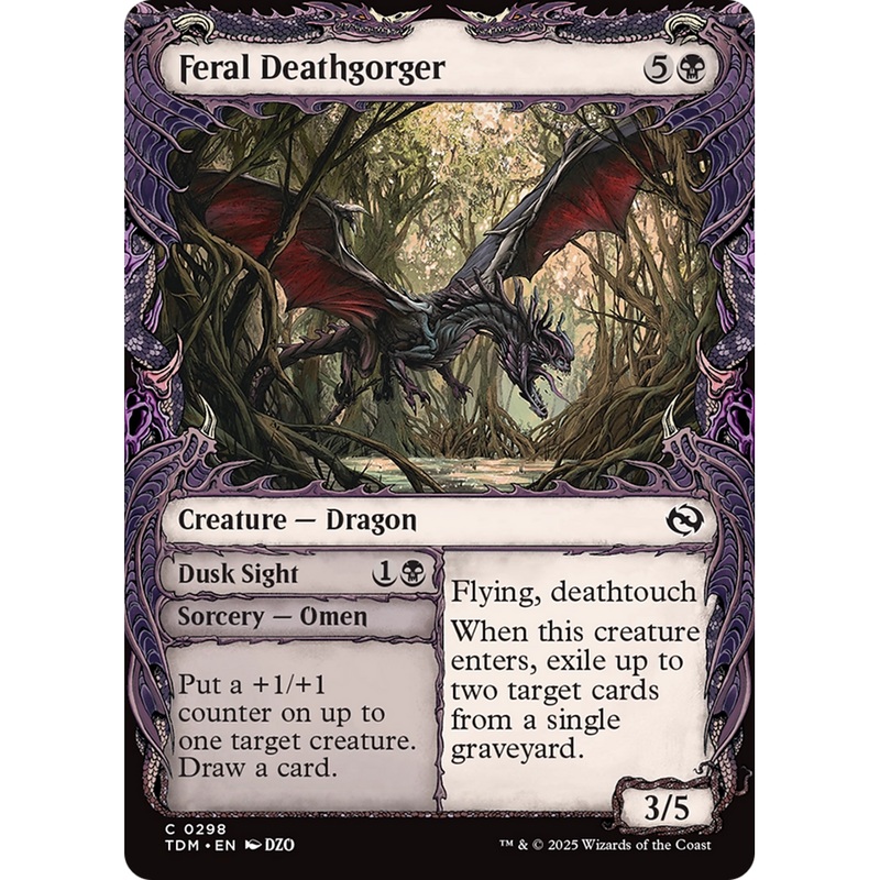 Feral Deathgorger // Dusk Sight (TDM-298) - Tarkir: Dragonstorm: (Showcase) Foil