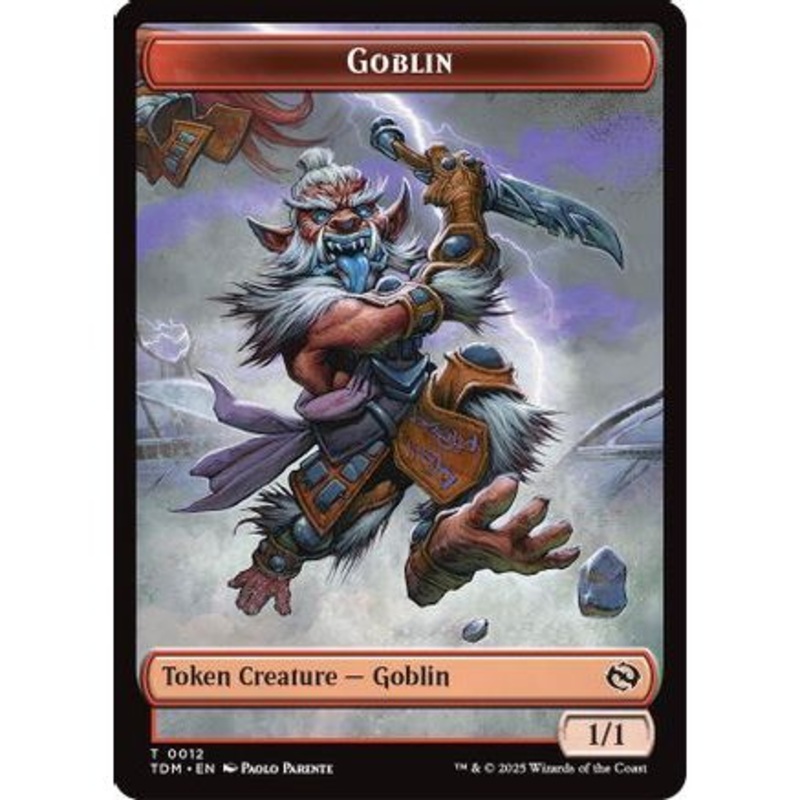 Goblin // Warrior Double-Sided Token (TDM-12 // 13) - Tarkir: Dragonstorm