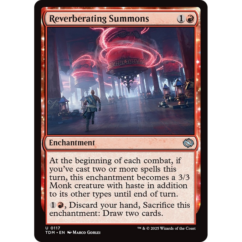 Reverberating Summons (TDM-117) - Tarkir: Dragonstorm: (enchantment)