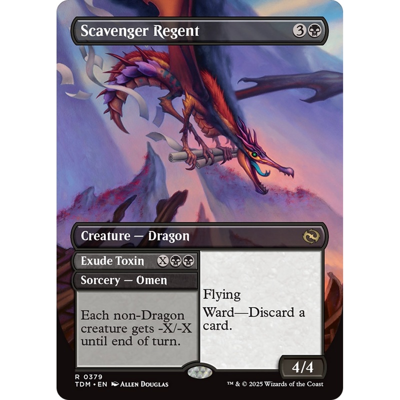 Scavenger Regent // Exude Toxin // Scavenger Regent (TDM-379) - Tarkir: Dragonstorm (Borderless) Foil