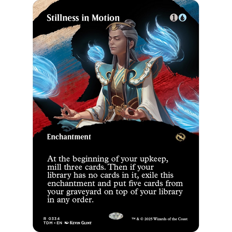 Stillness in Motion (TDM-334) - Tarkir: Dragonstorm: (Showcase, enchantment) (Borderless) Foil