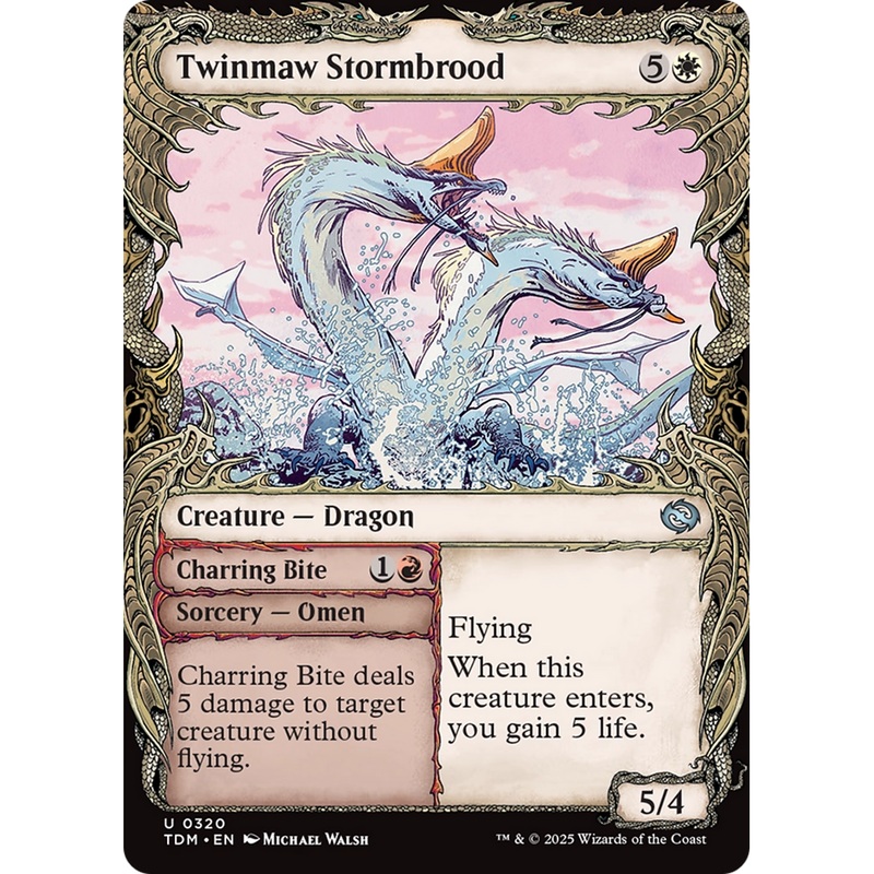 Twinmaw Stormbrood // Charring Bite (TDM-320) - Tarkir: Dragonstorm: (Showcase) Foil