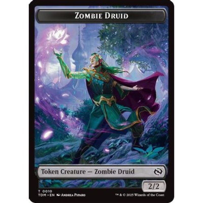 Zombie Druid // Treasure Double-Sided Token (TDM-10 // 16) - Tarkir: Dragonstorm