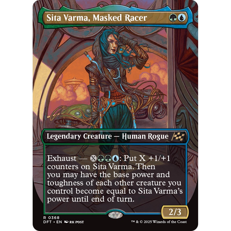 Sita Varma, Masked Racer (DFT-368) - Aetherdrift (Borderless) Foil