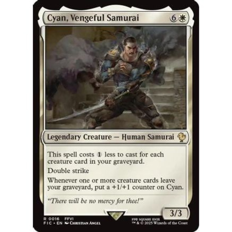 Cyan, Vengeful Samurai (Surge Foil) (FIC-016) - Commander: FINAL FANTASY Foil