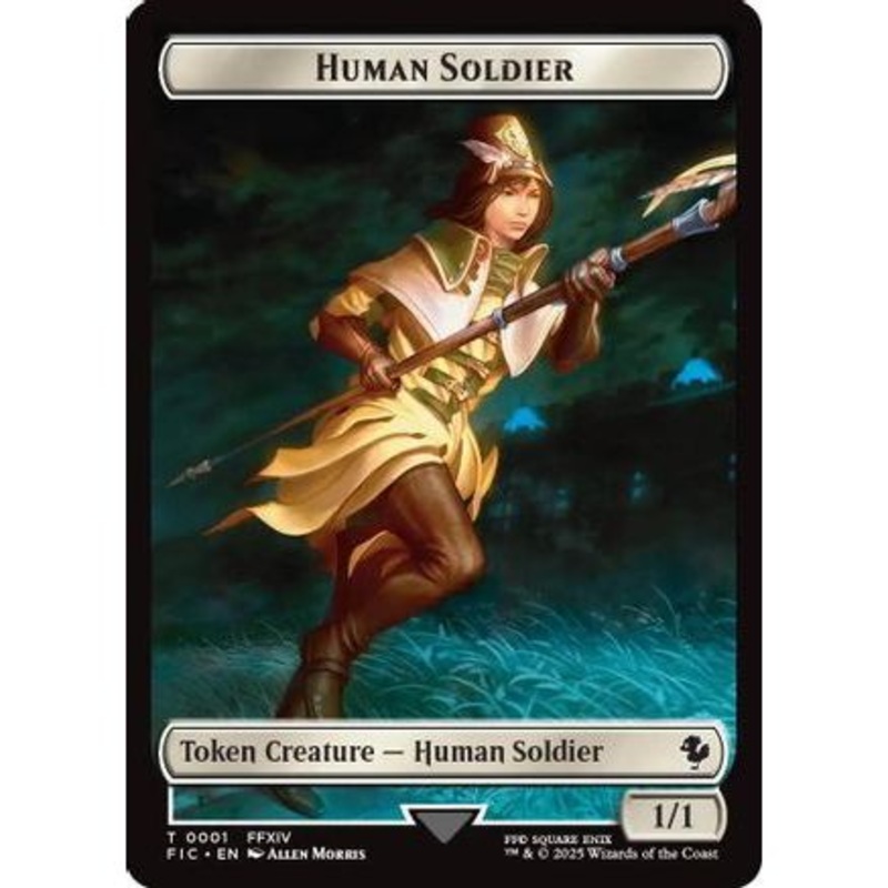 Human Soldier // Hero (0008) Double-Sided Token (FIC-1 // 8) - Commander: FINAL FANTASY