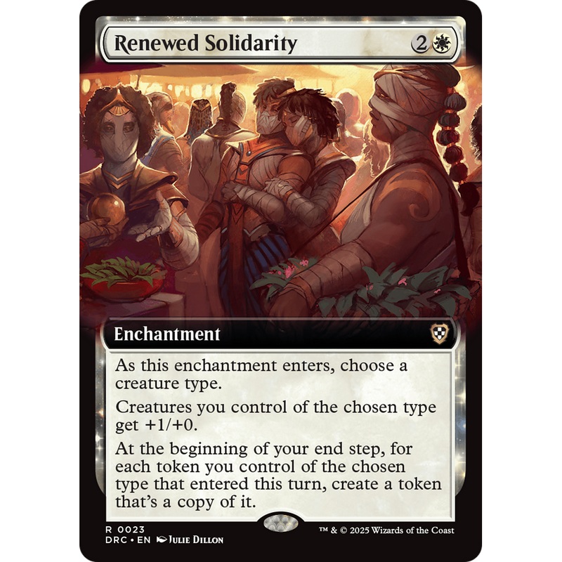 Renewed Solidarity (DRC-023) - Commander: Aetherdrift: (enchantment, Extended Art) Foil