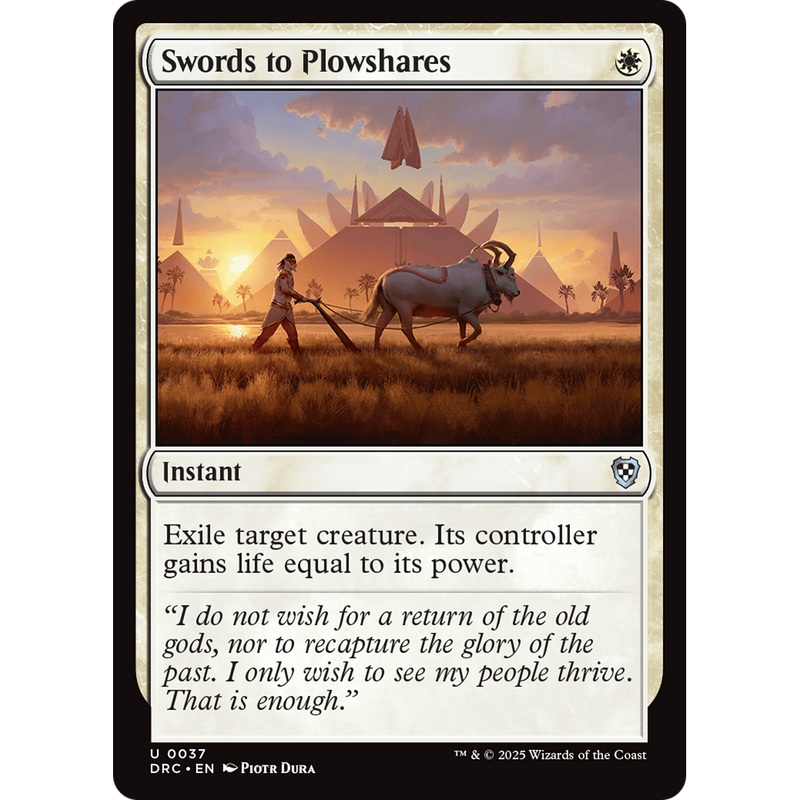 Swords to Plowshares (DRC-037) - Commander: Aetherdrift