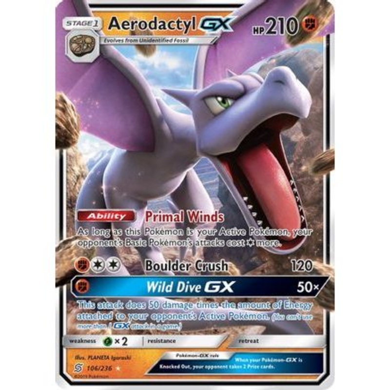 Aerodactyl GX 106/236 - SM  Unified Minds Holofoil