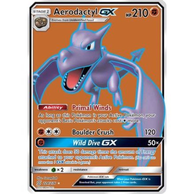 Aerodactyl GX (Full Art) 224/236 - SM  Unified Minds Holofoil