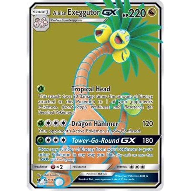 Alolan Exeggutor GX (Full Art) 107/111 - SM  Crimson Invasion Holofoil