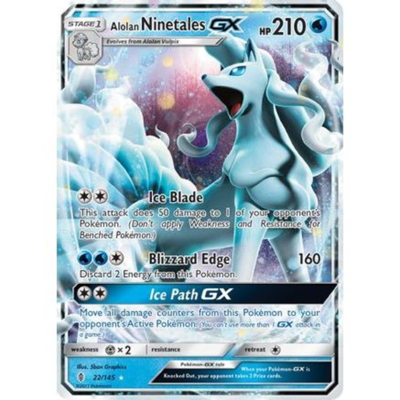 Alolan Ninetales GX 22/145 - SM  Guardians Rising Holofoil