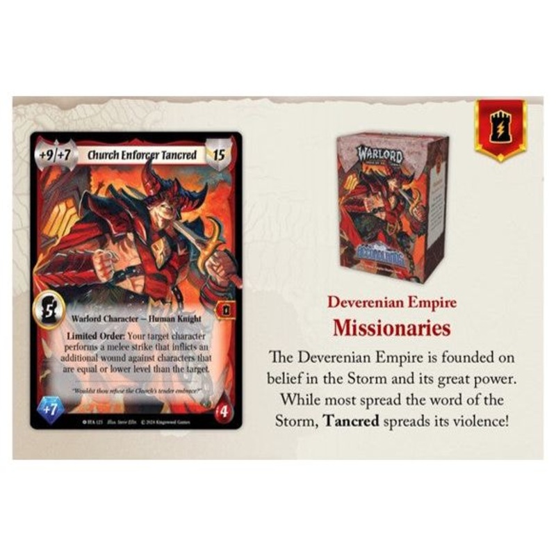 Warlord: Saga of the Storm TCG - Into the Accordlands: Deverenian Empire Starter Deck (Pre-Order Expected Release 03/31/2025)