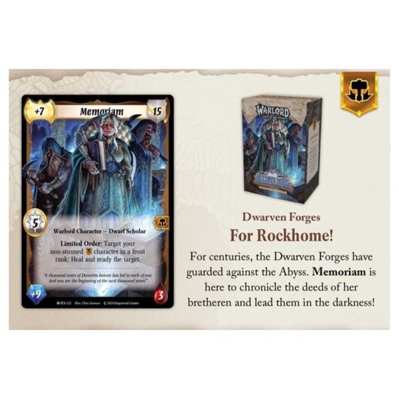 Warlord: Saga of the Storm TCG - Into the Accordlands: Dwarven Forges Starter Deck (Pre-Order Expected Release 03/31/2025)