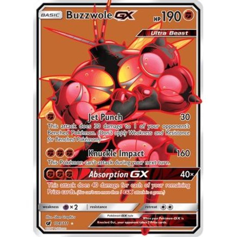 Buzzwole GX (Full Art) 104/111 - SM  Crimson Invasion Holofoil