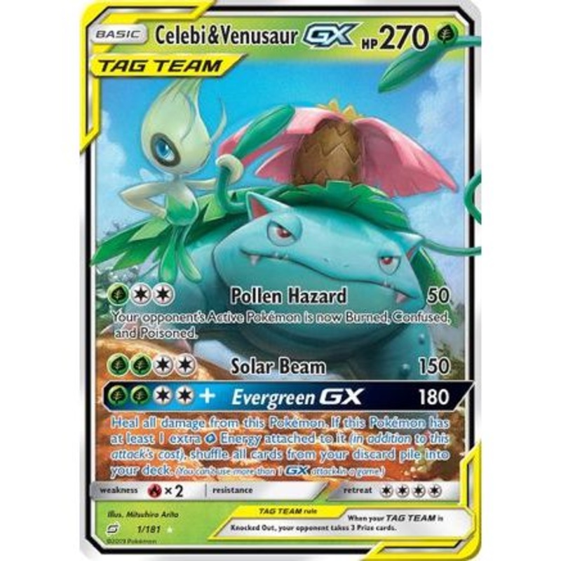 Celebi & Venusaur GX 1/181 - SM  Team Up Holofoil