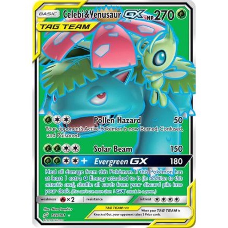 Celebi & Venusaur GX (Full Art) 159/181 - SM  Team Up Holofoil