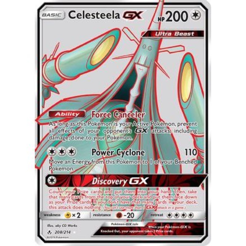 Celesteela GX (Full Art) 208/214 - SM  Unbroken Bonds Holofoil