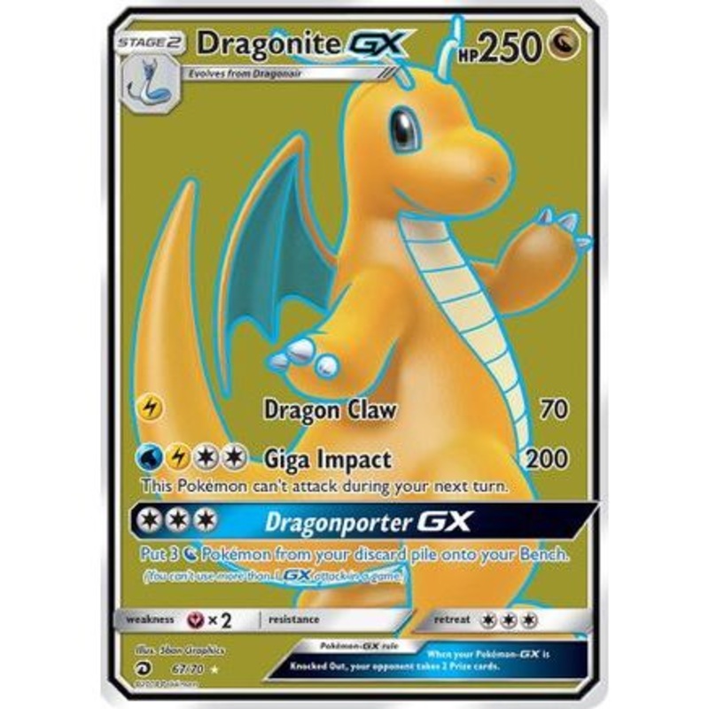 Dragonite GX (Full Art) 67/70 - Dragon Majesty Holofoil