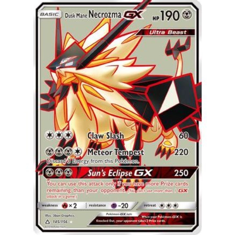 Dusk Mane Necrozma GX (Full Art) 145/156 - SM  Ultra Prism Holofoil