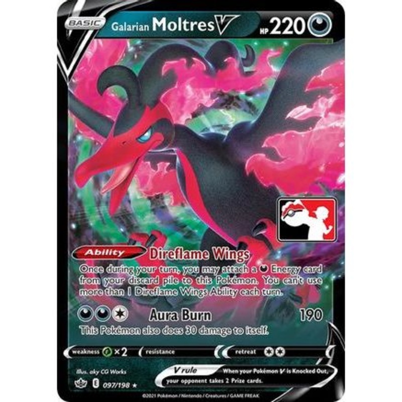 Galarian Moltres V 97 - Prize Pack Series Cards Holofoil