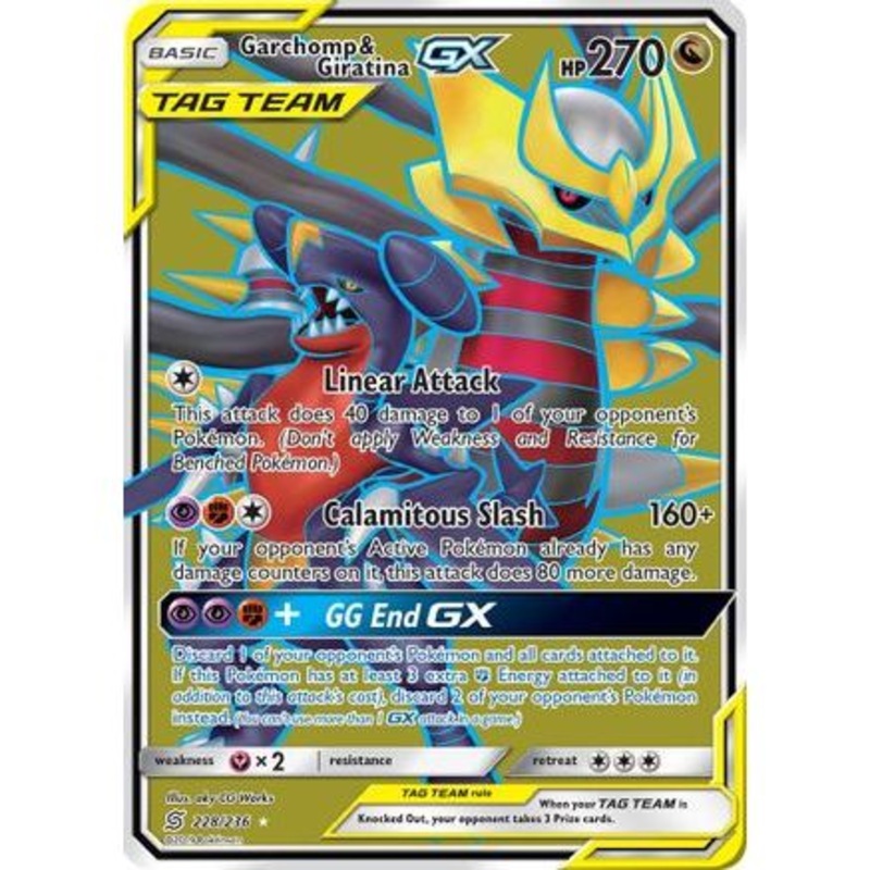 Garchomp & Giratina GX (Full Art) 228/236 - SM  Unified Minds Holofoil