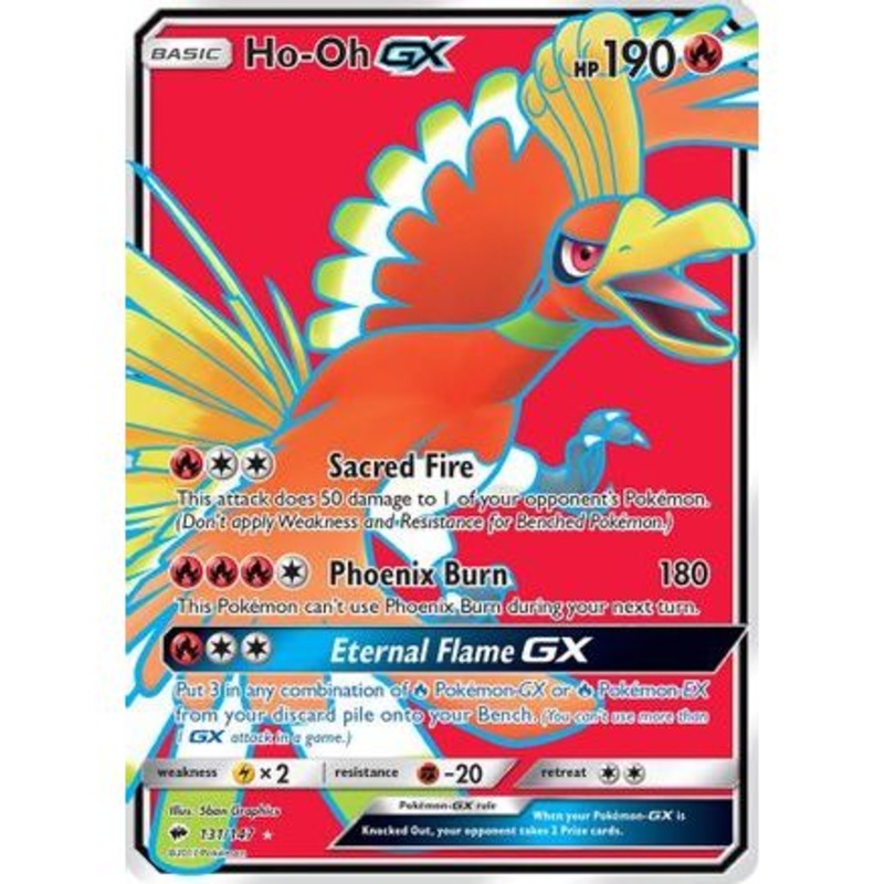 Ho-Oh GX (Full Art) 131/147 - SM  Burning Shadows Holofoil