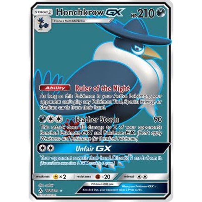 Honchkrow GX (Full Art) 202/214 - SM  Unbroken Bonds Holofoil