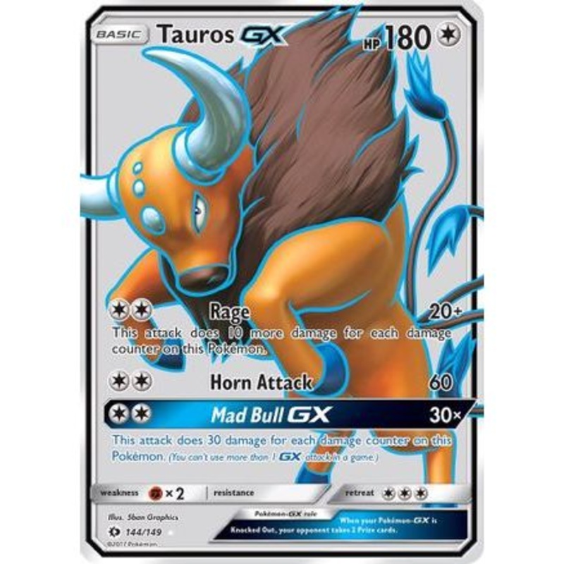 Tauros GX (Full Art) 144/149 - SM Base Set Holofoil