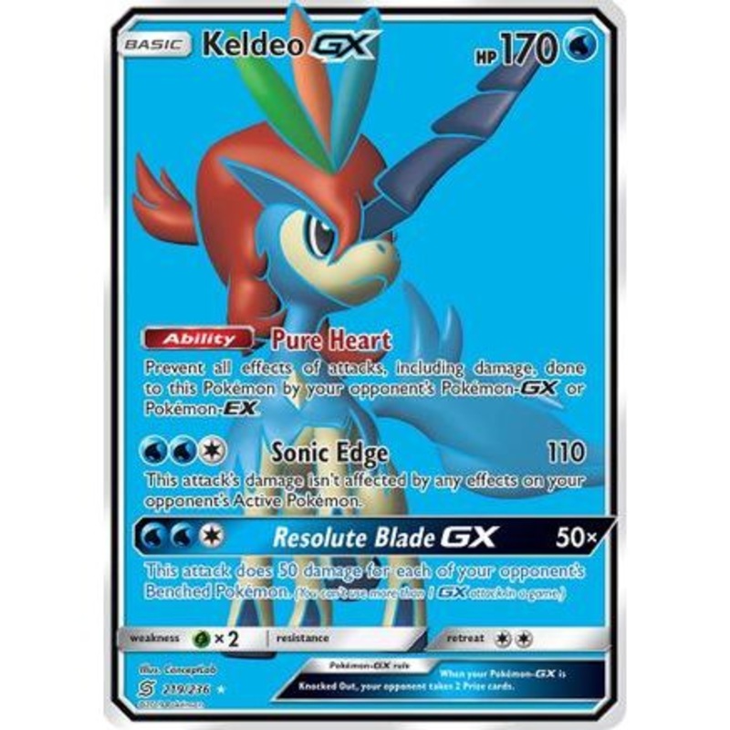 Keldeo GX (Full Art) 219/236 - SM  Unified Minds Holofoil
