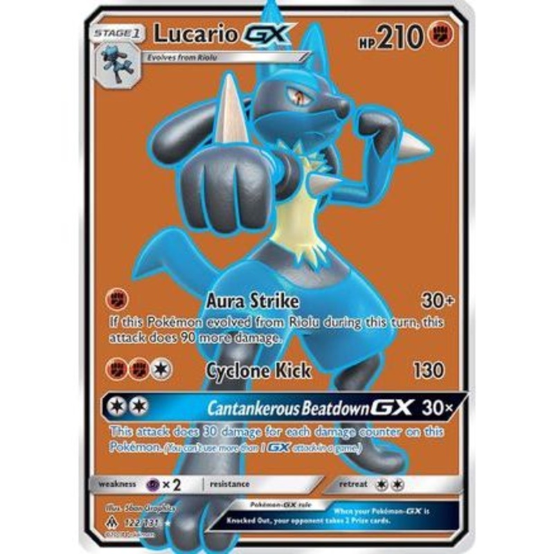Lucario GX (Full Art) 122/131 - SM  Forbidden Light Holofoil