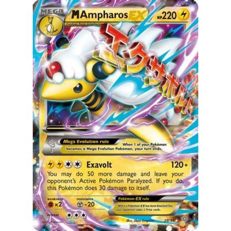 M Ampharos EX 28/98 - XY  Ancient Origins Holofoil