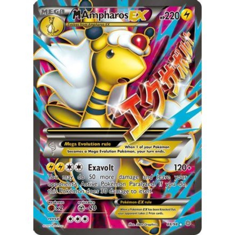 M Ampharos EX (88 Full Art) 88/98 - XY  Ancient Origins Holofoil