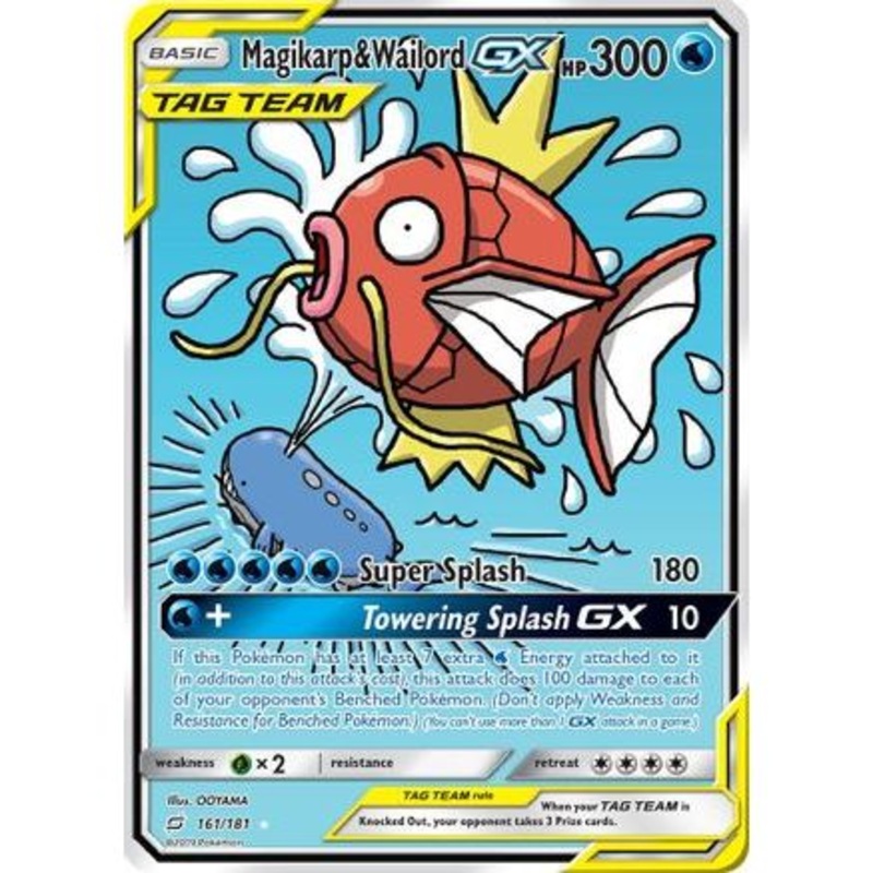 Magikarp & Wailord GX (Alternate Full Art) 161/181 - SM  Team Up Holofoil
