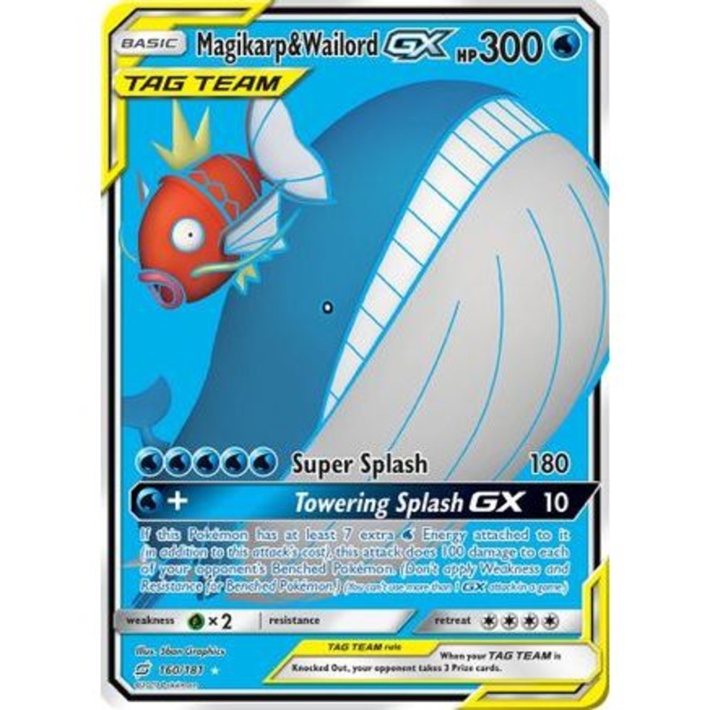 Magikarp & Wailord GX (Full Art) 160/181 - SM  Team Up Holofoil