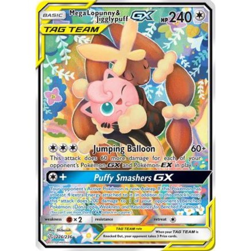 Mega Lopunny & Jigglypuff GX (Alternate Full Art) 226/236 - SM  Cosmic Eclipse Holofoil