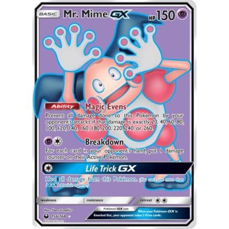 Mr. Mime GX (Full Art) 156/168 - SM  Celestial Storm Holofoil