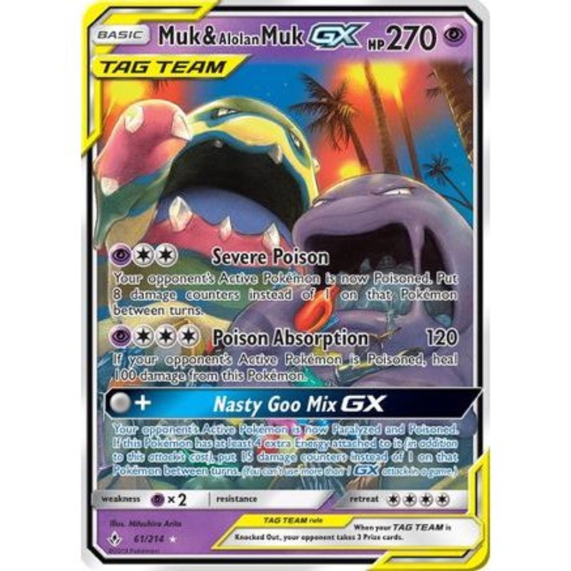 Muk & Alolan Muk GX 61/214 - SM  Unbroken Bonds Holofoil