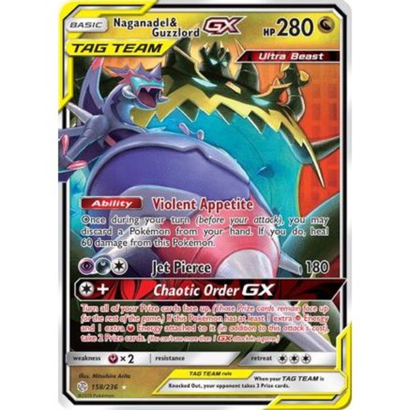 Naganadel & Guzzlord GX 158/236 - SM  Cosmic Eclipse Holofoil